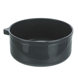 Set de voyage pour chien avec boîte de nourriture 2 L et 2 gamelles 0,75 L en Plastique – gris foncé