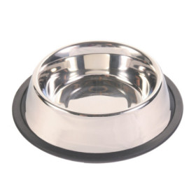 Gamelle en acier inox antidérapante avec anneau en caoutchouc – 0,45 L Ø19 cm