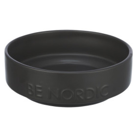 Gamelle en céramique Be Nordic antidérapante avec anneau en caoutchouc – 1,2 L Ø18 cm - Noir
