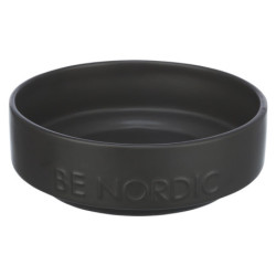 Gamelle en céramique Be Nordic antidérapante avec anneau en caoutchouc – 1,2 L Ø18 cm - Noir