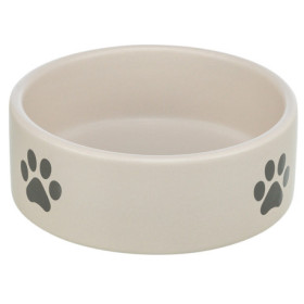 Gamelle en céramique antidérapante avec anneau en caoutchouc - 0,3 L Ø12 cm – Gris clair