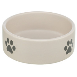 Gamelle en céramique antidérapante avec anneau en caoutchouc - 0,3 L Ø12 cm – Gris clair
