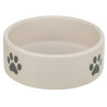 Gamelle en céramique antidérapante avec anneau en caoutchouc - 0,3 L Ø12 cm – Gris clair