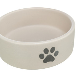 Gamelle en céramique antidérapante avec anneau en caoutchouc - 0,3 L Ø12 cm – Gris clair