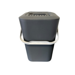 Seau à compost Kajo en polypropylène avec filtre à charbon actif – 7,5 L – 20 x 19,5 x 29 cm - Gris/Gris souris