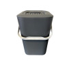 Seau à compost Kajo en polypropylène avec filtre à charbon actif – 7,5 L – 20 x 19,5 x 29 cm - Gris/Gris souris