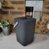 Seau à compost Kajo en polypropylène avec filtre à charbon actif – 7,5 L – 20 x 19,5 x 29 cm - Gris/Gris souris