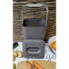 Seau à compost Kajo en polypropylène avec filtre à charbon actif – 7,5 L – 20 x 19,5 x 29 cm - Gris/Gris souris