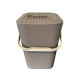 Seau à compost Kajo en polypropylène avec filtre à charbon actif – 7,5 L – 20 x 19,5 x 29 cm – Taupe/Beige