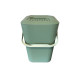 Seau à compost Kajo en polypropylène avec filtre à charbon actif –  7,5 L – 20 x 19,5 x 29 cm – Vert olive /Vert Amande