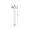 Fontaine de jardin Olbia en acier avec support tuyau et double robinets – 11 x 26 x 88 cm - Jaune