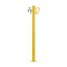 Fontaine de jardin Olbia en acier avec support tuyau et double robinets – 11 x 26 x 88 cm - Jaune