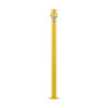 Fontaine de jardin Olbia en acier avec support tuyau et double robinets – 11 x 26 x 88 cm - Jaune
