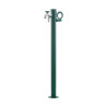 Fontaine de jardin Olbia en acier avec support tuyau et double robinets – 11 x 26 x 88 cm - Vert
