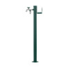 Fontaine de jardin Olbia en acier avec support tuyau et double robinets – 11 x 26 x 88 cm - Vert