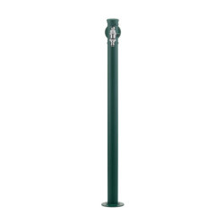 Fontaine de jardin Olbia en acier avec support tuyau et double robinets – 11 x 26 x 88 cm - Vert