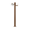 Fontaine de jardin Olbia en acier avec support tuyau et double robinets – 11 x 26 x 88 cm - Rouille