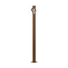 Fontaine de jardin Olbia en acier avec support tuyau et double robinets – 11 x 26 x 88 cm - Rouille
