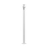 Fontaine de jardin Olbia en acier avec support tuyau et double robinets – 11 x 26 x 88 cm - Blanc