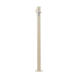 Fontaine de jardin Olbia en acier avec support tuyau et double robinets – 11 x 26 x 88 cm - Ivoire