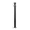 Fontaine de jardin Olbia en acier avec support tuyau et double robinets – 11 x 26 x 88 cm - Anthracite