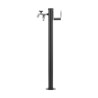 Fontaine de jardin Olbia en acier avec support tuyau et double robinets – 11 x 26 x 88 cm - Anthracite