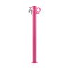 Fontaine de jardin Olbia en acier avec support tuyau et double robinets – 11 x 26 x 88 cm - Rose