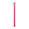 Fontaine de jardin Olbia en acier avec support tuyau et double robinets – 11 x 26 x 88 cm - Rose