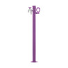 Fontaine de jardin Olbia en aluminium avec support tuyau et double robinets – 11 x 26 x 88 cm - Violet