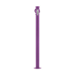 Fontaine de jardin Olbia en aluminium avec support tuyau et double robinets – 11 x 26 x 88 cm - Violet