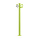 Fontaine de jardin Olbia en acier avec support tuyau et double robinets – 11 x 26 x 88 cm – Vert clair