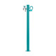 Fontaine de jardin Olbia en acier avec support tuyau et double robinets – 11 x 26 x 88 cm - Turquoise
