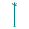 Fontaine de jardin Olbia en acier avec support tuyau et double robinets – 11 x 26 x 88 cm - Turquoise