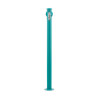 Fontaine de jardin Olbia en acier avec support tuyau et double robinets – 11 x 26 x 88 cm - Turquoise
