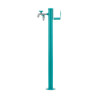 Fontaine de jardin Olbia en acier avec support tuyau et double robinets – 11 x 26 x 88 cm - Turquoise