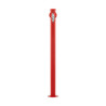 Fontaine de jardin Olbia en acier avec support tuyau et double robinets – 11 x 26 x 88 cm - Rouge