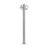 Fontaine de jardin Olbia en acier avec support tuyau et double robinets – 11 x 26 x 88 cm - Aluminium