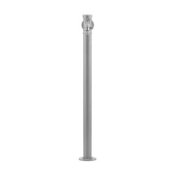 Fontaine de jardin Olbia en acier avec support tuyau et double robinets – 11 x 26 x 88 cm - Aluminium