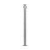 Fontaine de jardin Olbia en acier avec support tuyau et double robinets – 11 x 26 x 88 cm - Aluminium