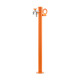 Fontaine de jardin Olbia en acier avec support tuyau et double robinets – 11 x 26 x 88 cm - Orange
