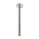 Fontaine de jardin Olbia en acier avec support tuyau et double robinets – 11 x 26 x 88 cm - Taupe