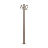 Fontaine de jardin Olbia en acier avec support tuyau et double robinets – 11 x 26 x 88 cm - Taupe