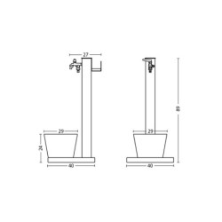 Fontaine de jardin Trapani en acier double robinets et support tuyau avec bac et socle – 40 x 40 x 89 cm - Anthracite