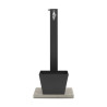 Fontaine de jardin Trapani en acier double robinets et support tuyau avec bac et socle – 40 x 40 x 89 cm - Anthracite