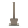 Fontaine de jardin Trapani en acier double robinets et support tuyau avec bac et socle – 40 x 40 x 89 cm - Taupe