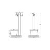 Fontaine de jardin Trapani en aluminium double robinets et support tuyau avec bac et socle – 40 x 40 x 89 cm - Taupe