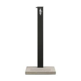 Fontaine de jardin Barletta en acier double robinets, support tuyau et socle – 40 x 40 x 89 cm - Anthracite
