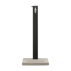 Fontaine de jardin Barletta en acier double robinets, support tuyau et socle – 40 x 40 x 89 cm - Anthracite