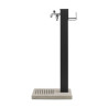 Fontaine de jardin Barletta en acier double robinets, support tuyau et socle – 40 x 40 x 89 cm - Anthracite