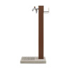 Fontaine de jardin Barletta en acier double robinets, support tuyau et socle – 40 x 40 x 89 cm - Rouille